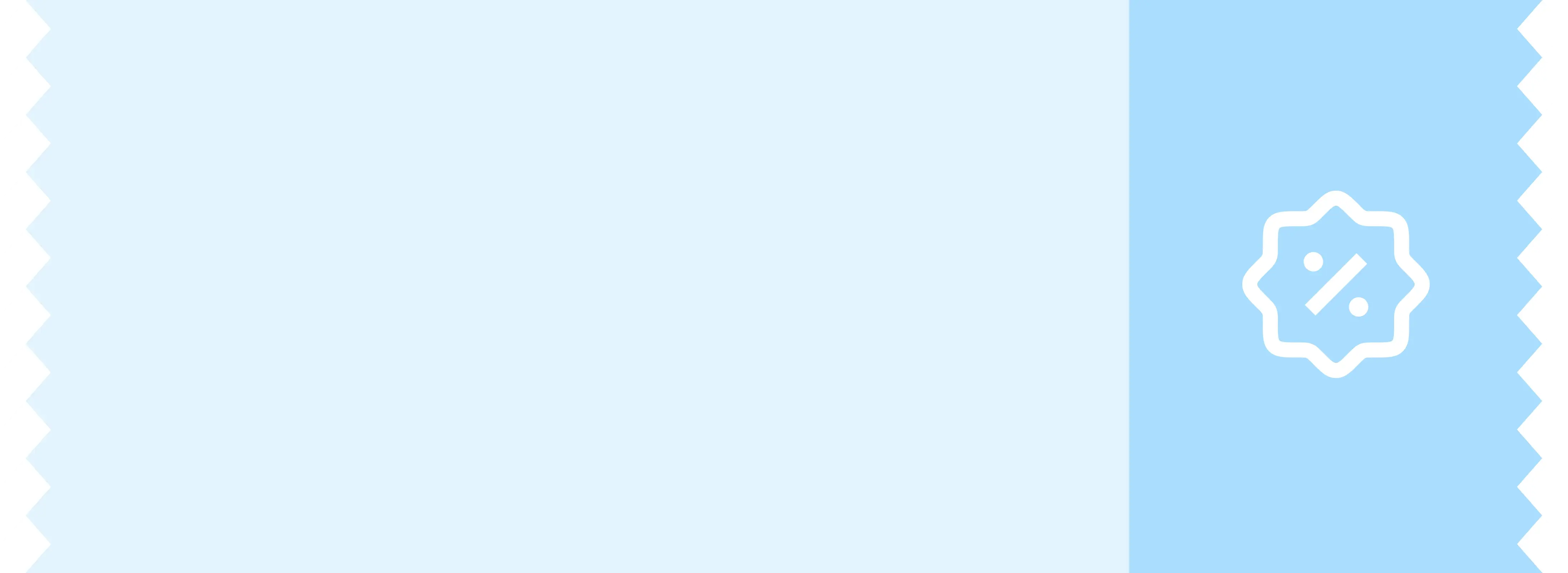 fondo azul con insignia de descuento