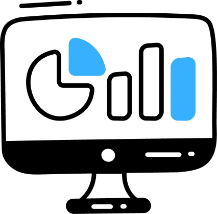 monitor con gráficos de analítica